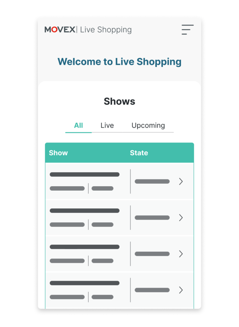 MOVEX | Live Shopping – Demo request